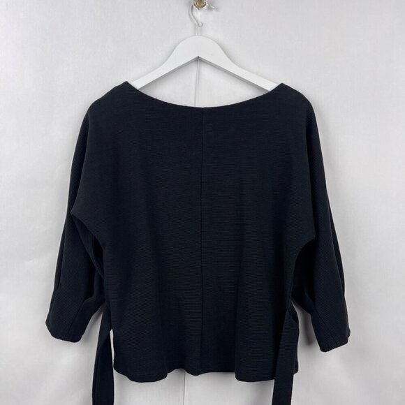 Anthropologie Black Metier Structured Thermal Long Sleeve Top Size Medium - Picture 7 of 11